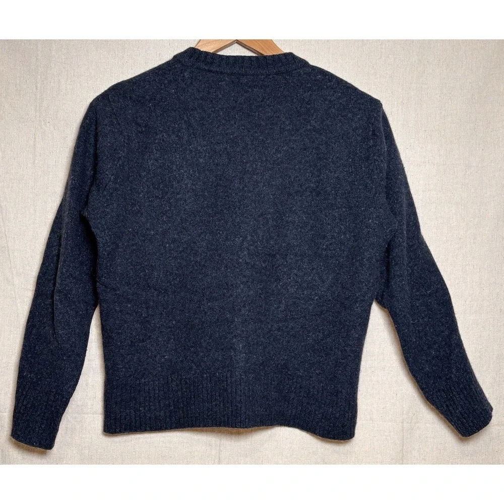 J.Crew Rugged Merino Wool Blend Crewneck Knit Sweater Mens XSmall/Small‎ Blue